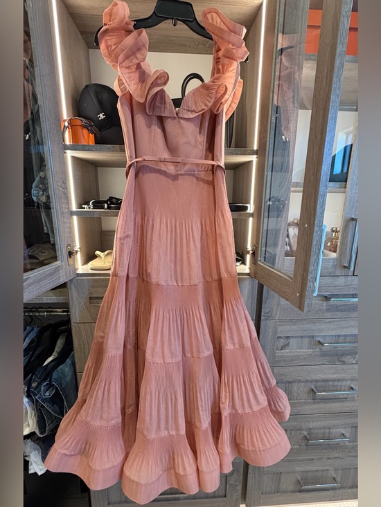 Zimmermann Dresses & Skirts - Zimmermann Pleated Frill Blush Pink Ruffled Midi Dress